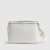 White Quilted Monogram Cross Body Bag