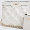 White Quilted Monogram Cross Body Bag