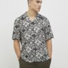 White Regular Fit Baroque Tile Print Shirt