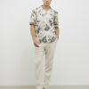 White Regular Fit Blurred Animal Print Shirt