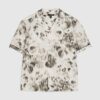 White Regular Fit Blurred Animal Print Shirt