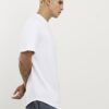 White Regular Fit Curve Hem T-Shirt