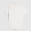White Regular Fit Curve Hem T-Shirt