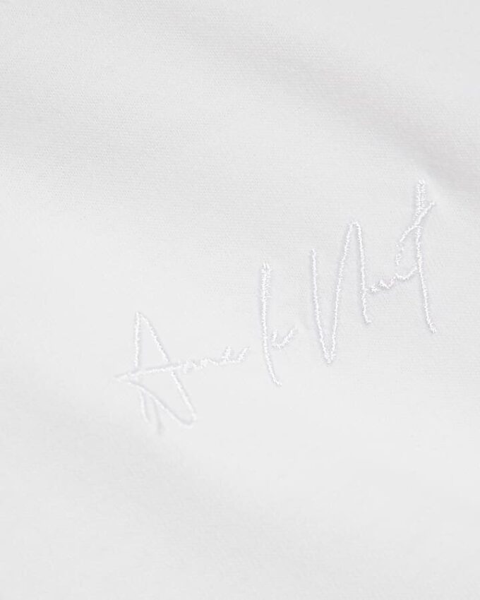 White Regular Fit Embroidered T-Shirt