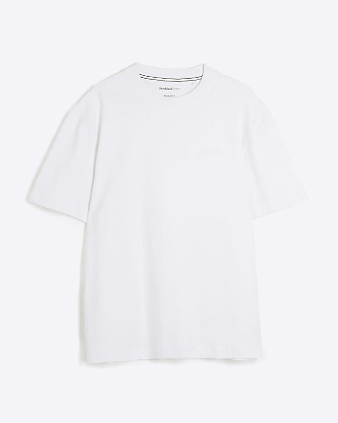 White Regular Fit Embroidered T-Shirt