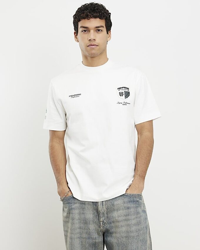 White Regular Fit Penrose Crest T-shirt