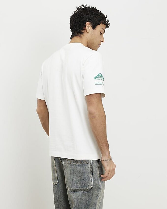 White Regular Fit Penrose Crest T-shirt