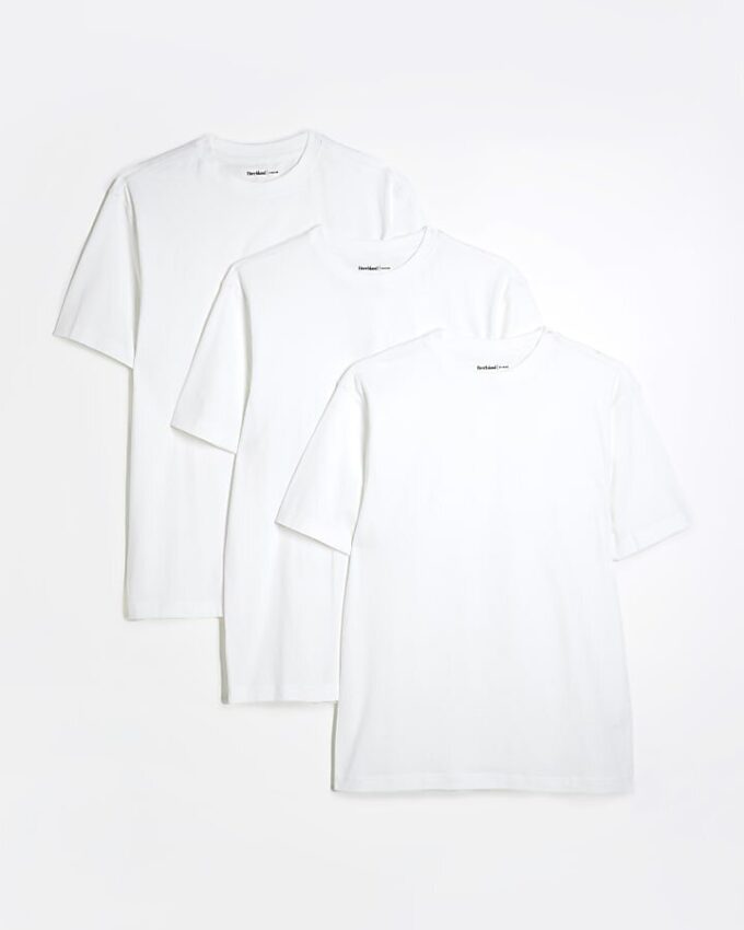 White Regular Fit T-Shirts 3 Pack