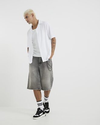 White Regular Fit Textured Shirt
