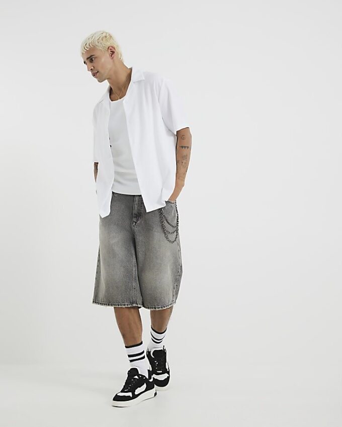 White Regular Fit Textured Shirt