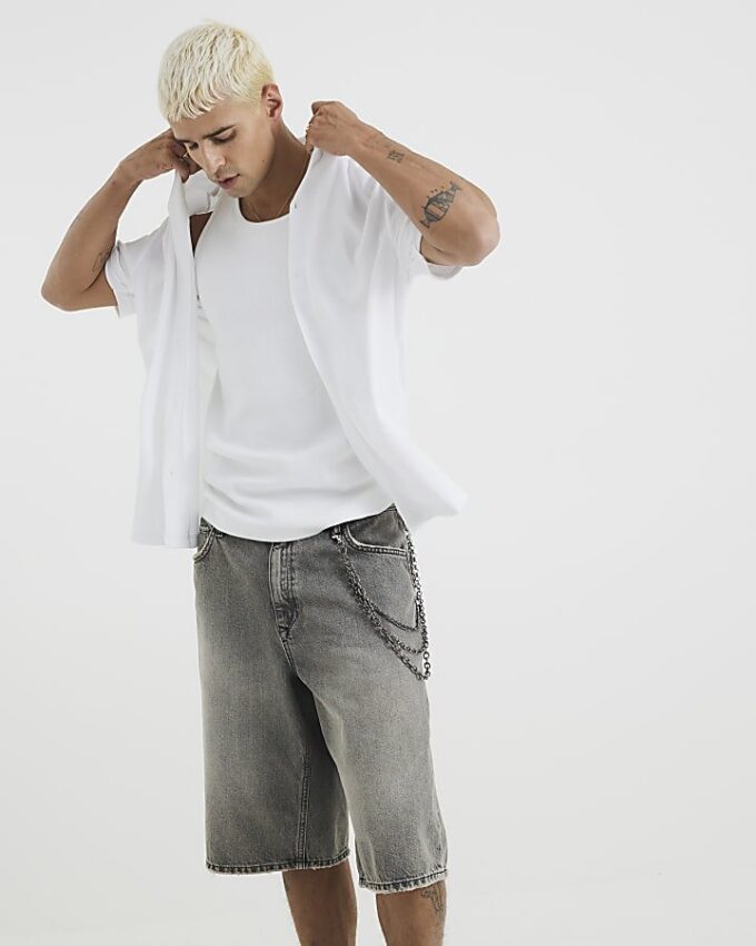 White Regular Fit Textured Shirt