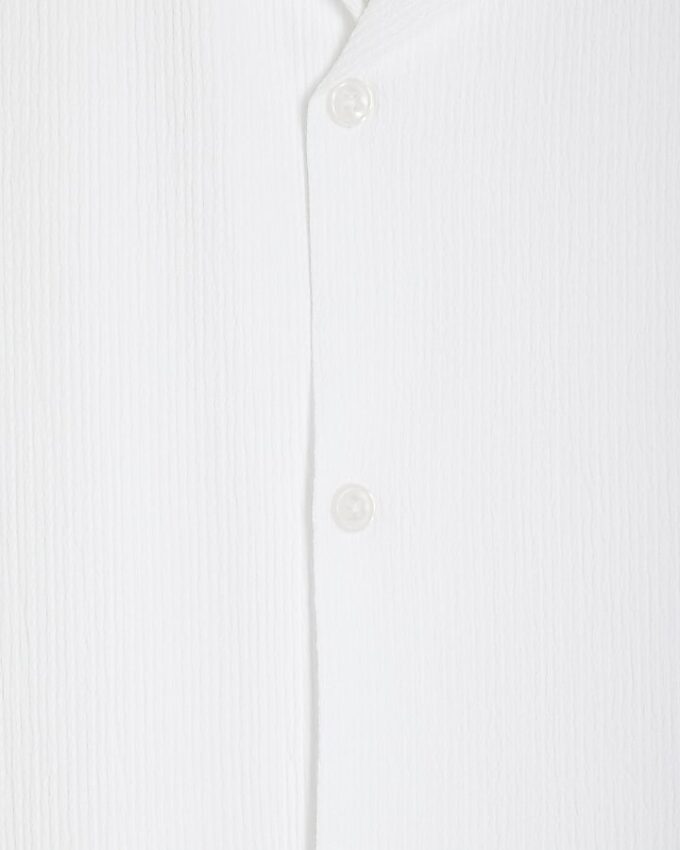 White Regular Fit Textured Shirt