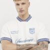 White Regular Fit Tipped Crest T-Shirt