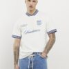 White Regular Fit Tipped Crest T-Shirt