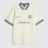 White Regular Fit Tipped Crest T-Shirt