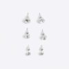 White Rhinestone Stud Pack Of 3 Earrings