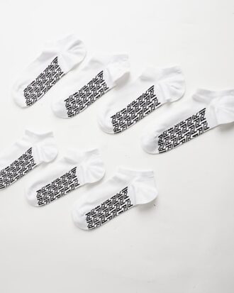 White RI Monogram Pack Of 7 Socks