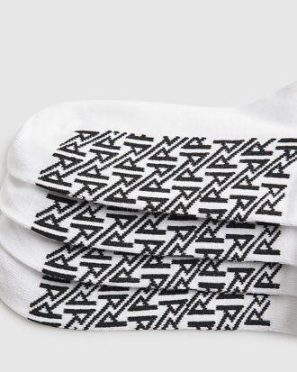 White RI Monogram Pack Of 7 Socks