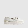 White Ring Twist Slip On Trainers
