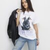 White Short Sleeve Dog Graphic T-Shirt