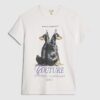 White Short Sleeve Dog Graphic T-Shirt