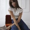 White Short Sleeve Fitted Rib T-shirt