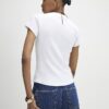 White Short Sleeve Fitted Rib T-shirt