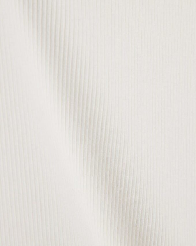 White Short Sleeve Fitted Rib T-shirt
