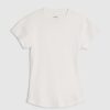 White Short Sleeve Fitted Rib T-shirt