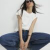 White Short Sleeve Loose Fit Top