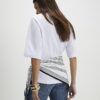 White Short Sleeve Scarf Mix T-Shirt