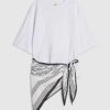 White Short Sleeve Scarf Mix T-Shirt