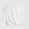 White Short Sleeve Twist Front T-Shirt
