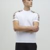 White Slim Fit Check Knit T-Shirt