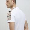 White Slim Fit Check Knit T-Shirt