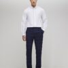 White Slim Fit Check Trim Shirt