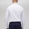 White Slim Fit Check Trim Shirt