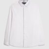 White Slim Fit Check Trim Shirt