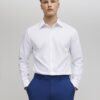 White Slim Fit Contrast Trim Shirt