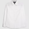 White Slim Fit Contrast Trim Shirt