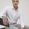 White slim fit long sleeve shirt