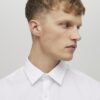 White slim fit long sleeve shirt