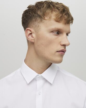 White slim fit long sleeve shirt