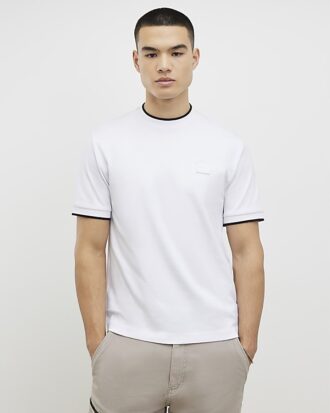 White Slim Fit MCMXII Badge T-Shirt