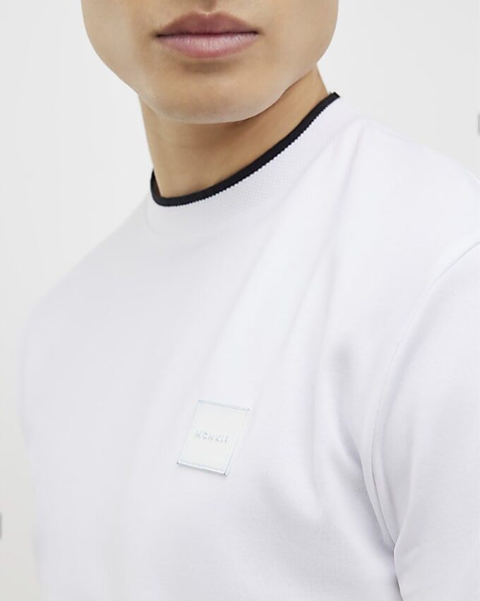 White Slim Fit MCMXII Badge T-Shirt
