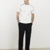 White Slim Fit Piped T-Shirt
