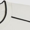 White Slim Fit Piped T-Shirt