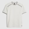 White Slim Fit Piped T-Shirt