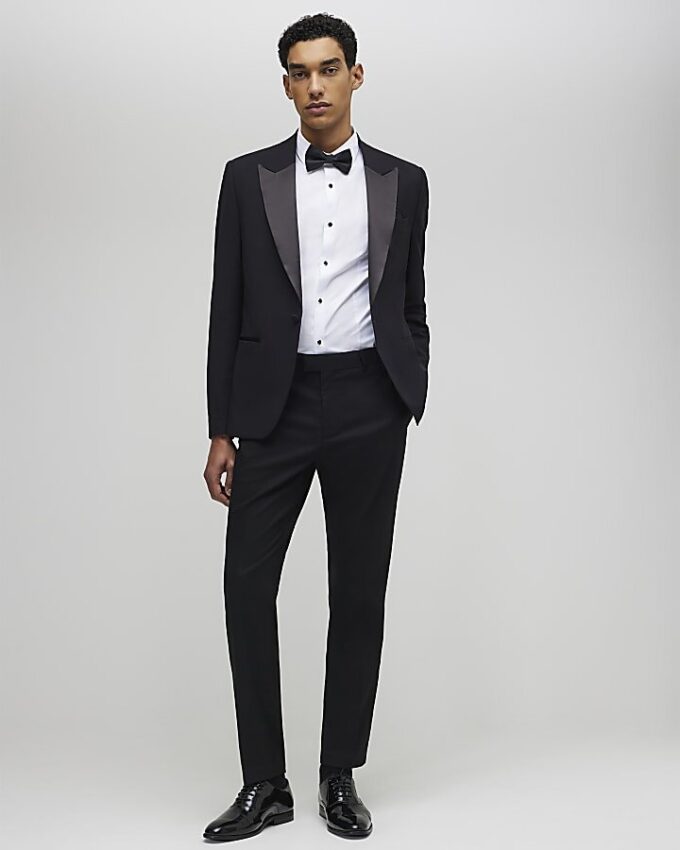 White Slim Fit Pique Formal Shirt