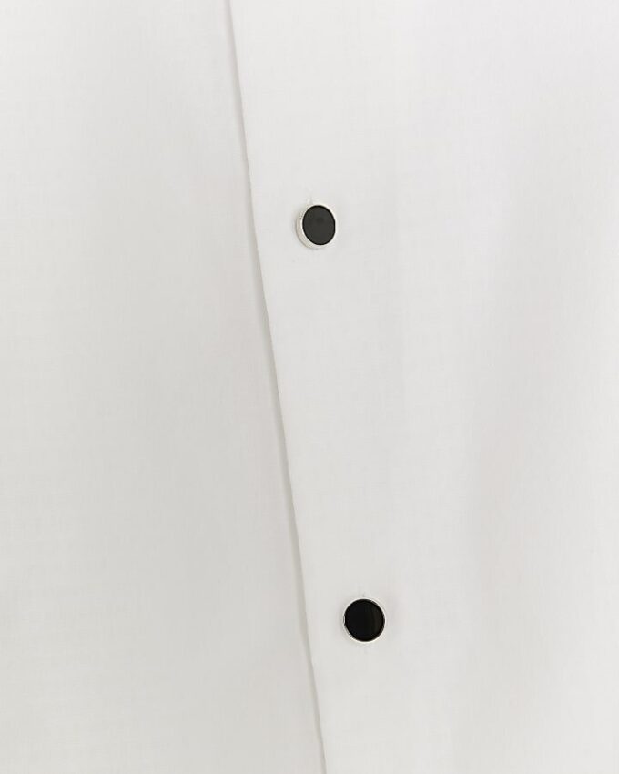 White Slim Fit Pique Formal Shirt